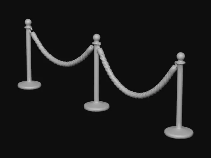 3D model for Red Velvet Rope Barriers