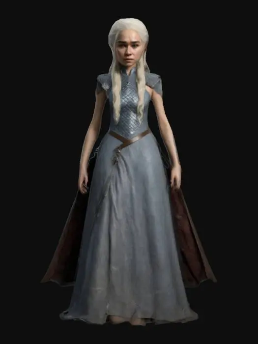 3D model for crea un immagine iperrealistica della regina Daenerys Targaryen del trono di spade