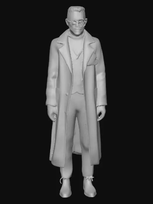 3D model for crea un immagine iper realistico di Frankenstein corpo intero con aria minacciosa e inquietante metti in risalto il volto