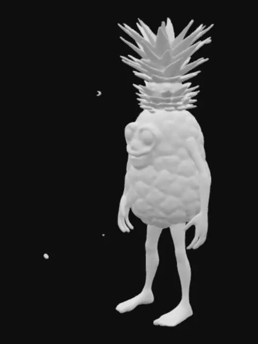 3D model for realistic life-like pineapple person
