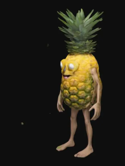 3D model for realistic life-like pineapple person