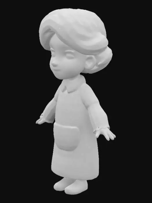 3D model for Grandmother Character Illustration