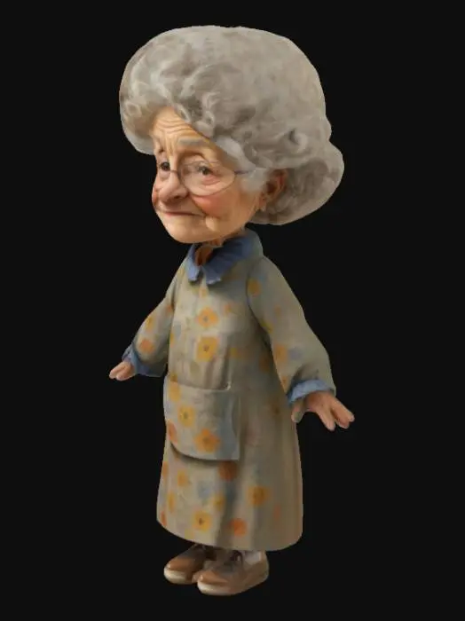 3D model for Grandmother Character Illustration