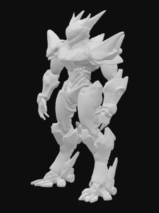 3D model for cool techy mech that has thrusters on his back and a shard looking mask