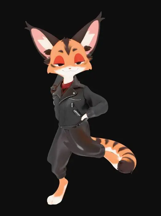 3D model for Leather Jacket Cat