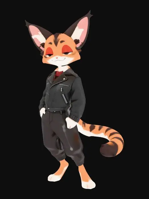 3D model for Leather Jacket Cat