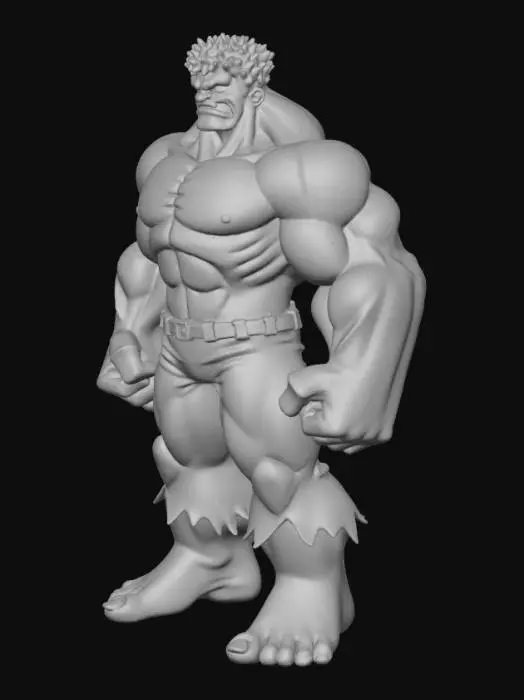3D model for Swiateczny hulk utworzony tak aby zawietał jak najmniejsza liczbe zmian filamentu w drukarce 3d