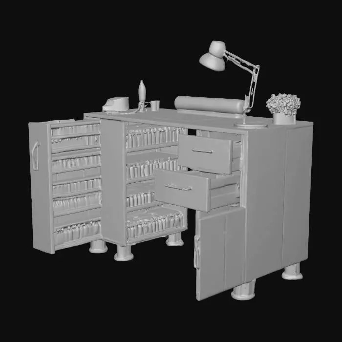 3D model for Pink Nail Studio Desk