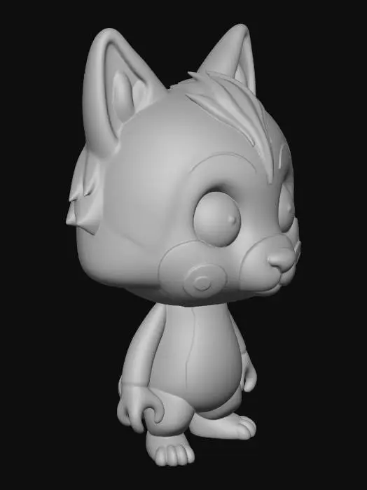 3D model for cute chibi toy figurine, small humanoid body with oversized wolf head, labubu style, big round eyes, tiny body, soft rounded shapes, minimal details, smooth sculpt, clean topology, centered full body, neutral standing pose, monochrome clay render, matte surface, symmetrical, manifold watertight mesh, optimized for 3D printing, high quality zbrush sculpt.
clean mesh, manifold, watertight, optimized for 3D printing