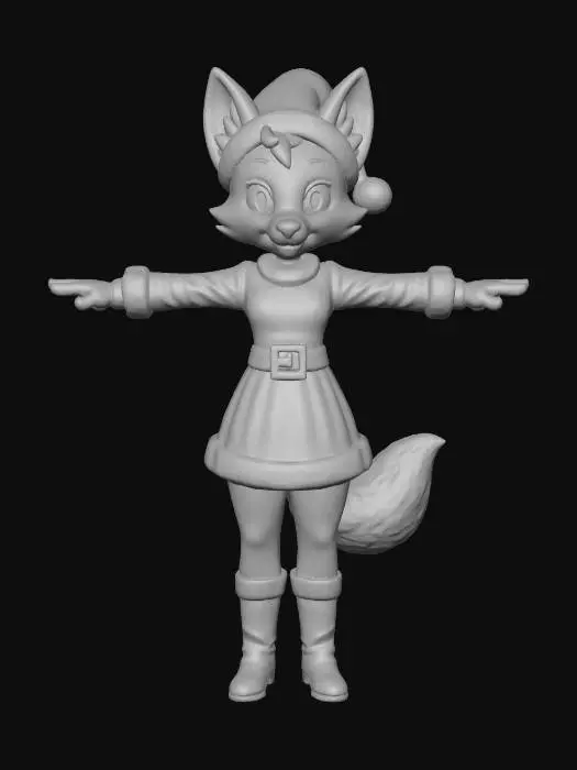 3D model for Festive Fox Character