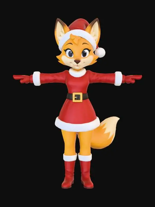 3D model for Festive Fox Character