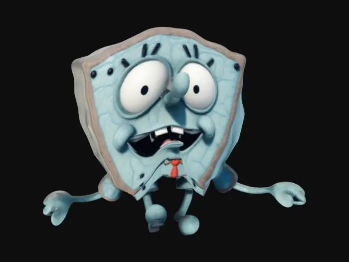 3D model for doodlebob squarepants in T pose