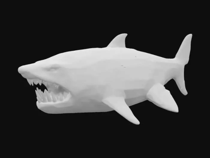 3D model for giant wide sea beast looks like shark jaws open