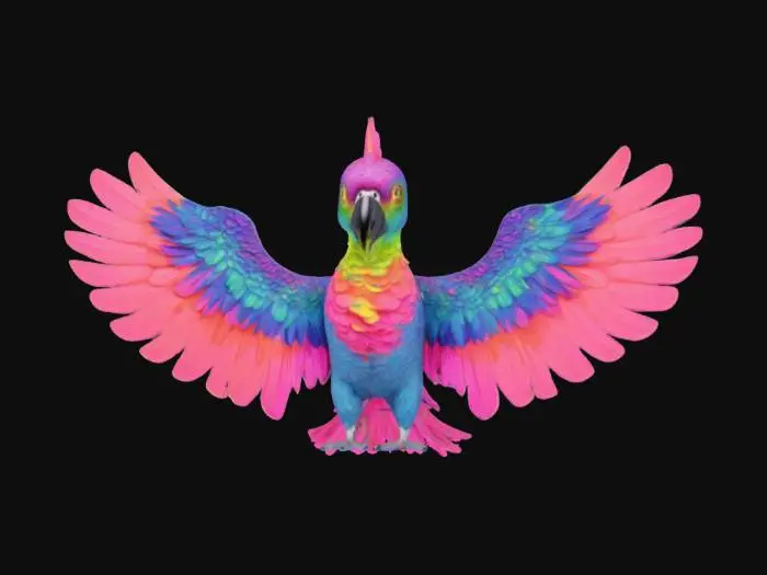 3D model for a psychedelic trippy parrot 