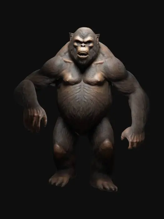 3D model for scary giant sasquatch in T-Pose