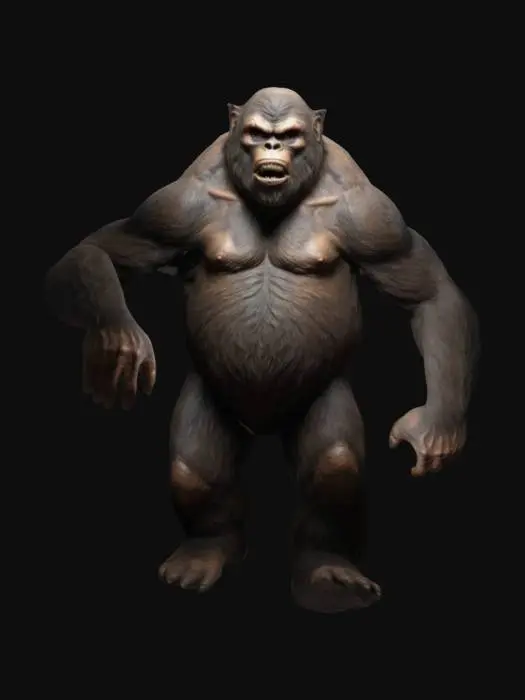 3D model for scary giant sasquatch in T-Pose