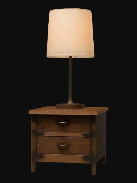 3D model for small simple end table with lamp