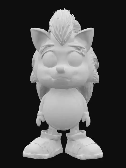 3D model for an ugly blue failure of a hero hedgehog 