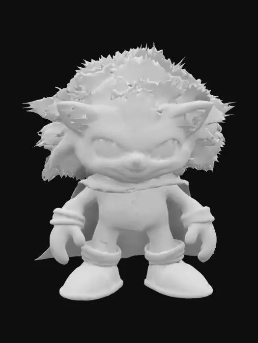 3D model for an ugly blue failure of a hero hedgehog 