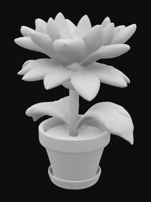 3D model for #garden#, psychedelic daisy in a small pot