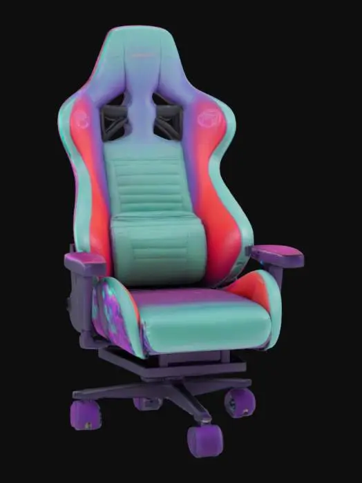 3D model for a really trippy gaming chair with wheels like a car