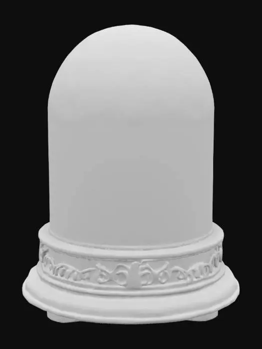 3D model for solitary, glowing red rose, delicately encased in an ornate glass dome, #garden#