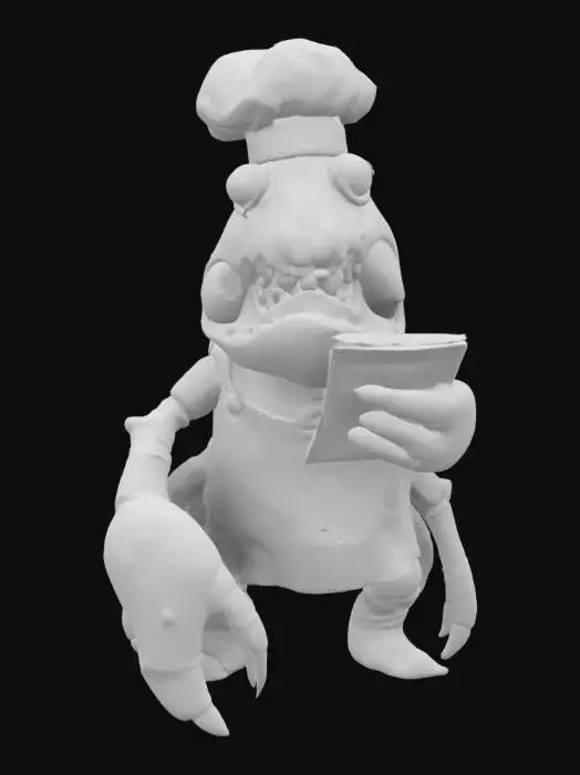 3D model for a crusty greedy restaurant owner that is also a crab