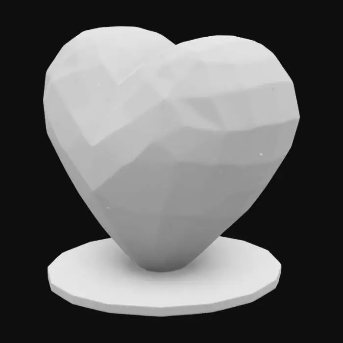 3D model for #valentine#, big colorful trippy neon diamond stone heart
