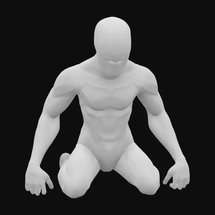 3D model for a man who is a spider and wears a red and black webbed suit