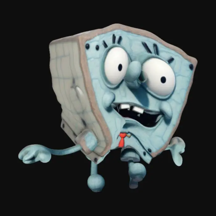 3D model for doodlebob squarepants in T pose