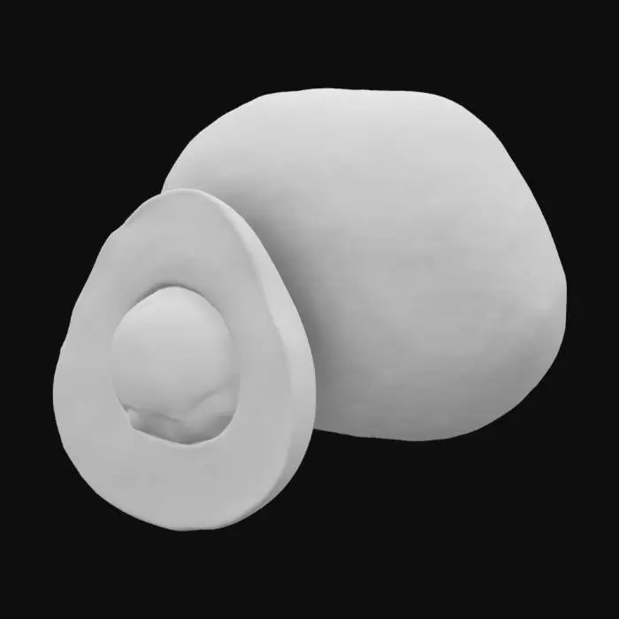 3D model for an avocado with the grocery sticker still on it  