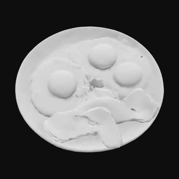 3D model for a plate of eggs and bacon