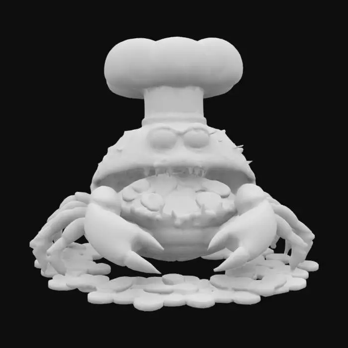 3D model for a crusty greedy restaurant owner that is also a crab