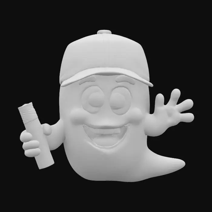 3D model for a hat with a ghost with a blunt