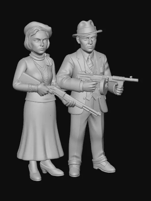3D model for Gangster Bonnie & Clyde Figurines