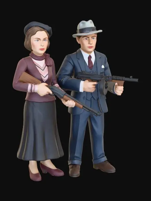 3D model for Gangster Bonnie & Clyde Figurines