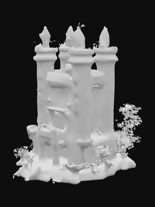 3D model for Castelo de um reino de brócolis antropomorfizados, castelo feito de brócolis, bem bonito e detalhado