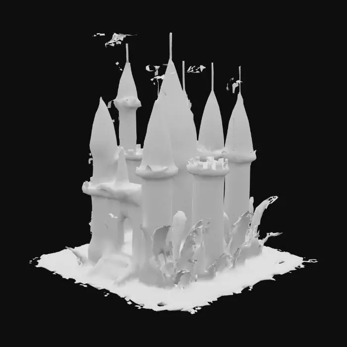 3D model for Castelo de um reino de milhos antropomorfizados, castelo feito com total tematica de milho, bem bonito e detalhado