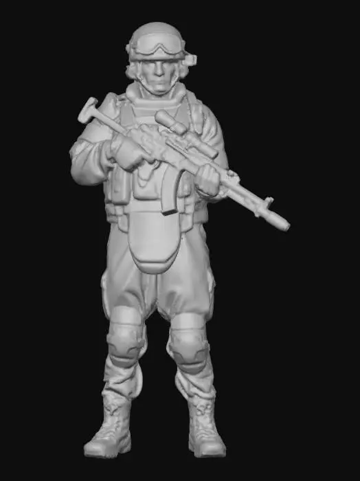 3D model for Russian Soldier in Camo Gear