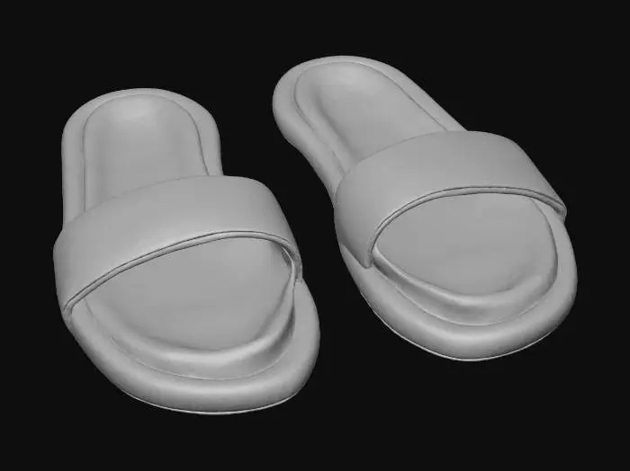 3D model for Brown Slide Sandals