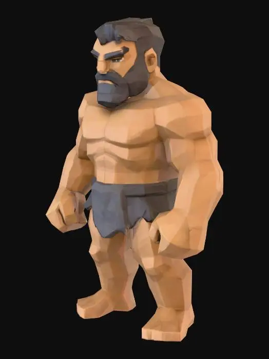 3D model for Low-Poly Primitive Warrior
