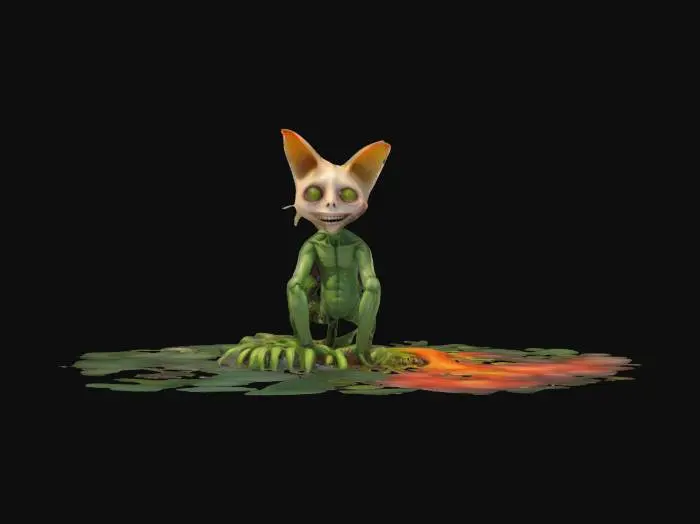 3D model for Imagine a garden.
The garden is hyper detailed and realistic. but there's a twist.
The plants are twisted and morphed people that are in agony.
Each plant is made of mixed body parts like an arm for a stem, eyes or even decayed faces.
Make the scene vibrant and creepy with a mix of ominous impending danger.
There is a happy kitten in the middle of the scene with cute fur and big eyes and a menacing human smile.
, #garden#