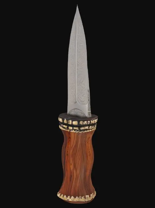 3D model for Damascus Dagger pirate knife 