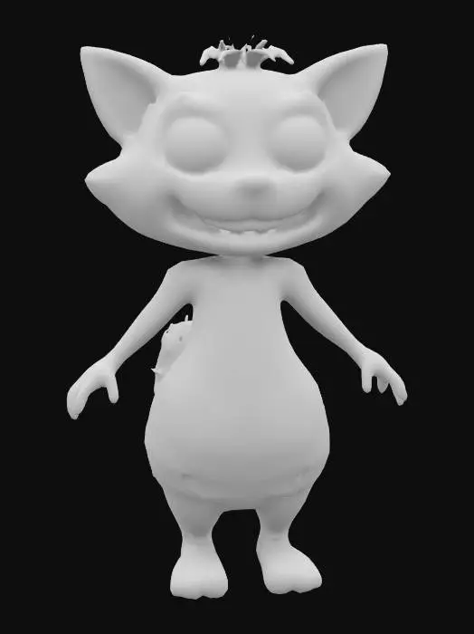 3D model for female Cheshire cat, large chest,