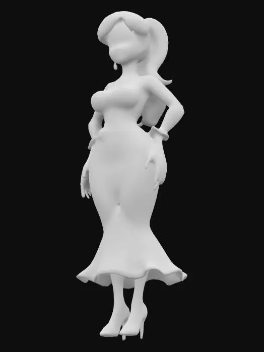 3D model for a voluptuous Jessica Rabbit from who framed roger rabbit is playable video game character with 2 legs and 2 arms, human