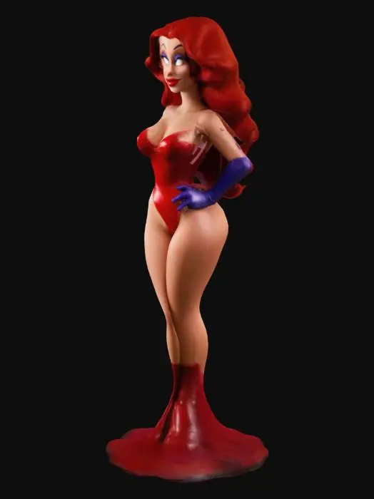 3D model for a voluptuous Jessica Rabbit from who framed roger rabbit is playable video game character with 2 legs and 2 arms, human