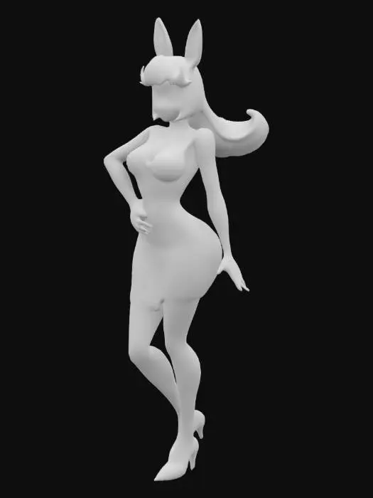 3D model for a voluptuous Jessica Rabbit from who framed roger rabbit is playable video game character with 2 legs and 2 arms, human