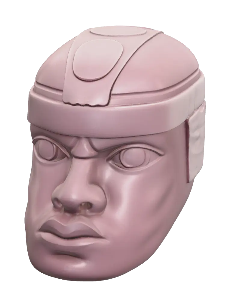 Fantasy Olmec - Maya 3D model, vytvořený pomocí AI