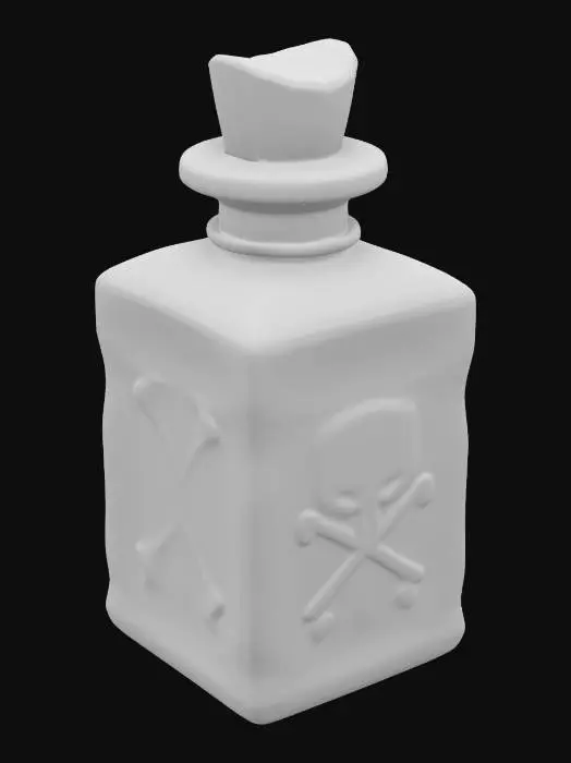 3D model for Purple glowing poison in a glass bottle with cork