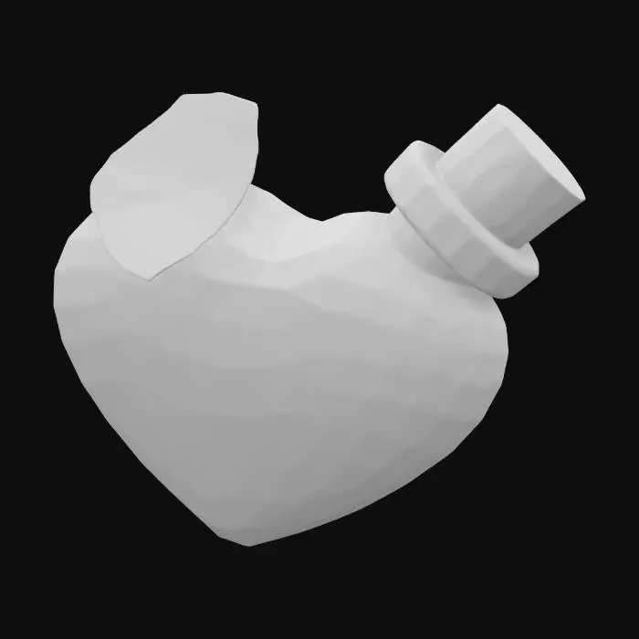 3D model for Love Elixir in a heart shaped bottle and cork on top